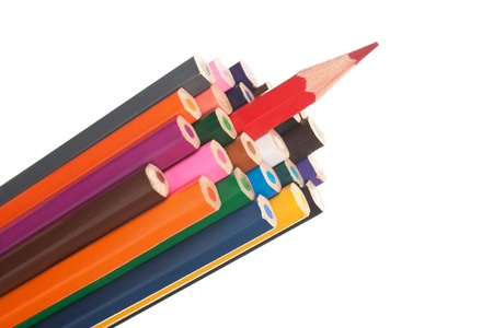 color pencils isolated on a white  backgroundの写真素材