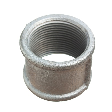 Pipe coupling isolated on a white  backgroundの写真素材