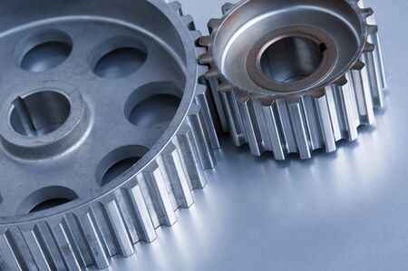 gears  on a metal plateの写真素材