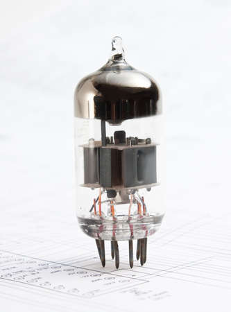 electron tube on the wiring diagramの写真素材