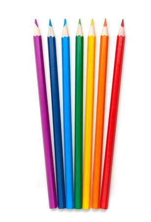 color pencils isolated on a white  backgroundの写真素材