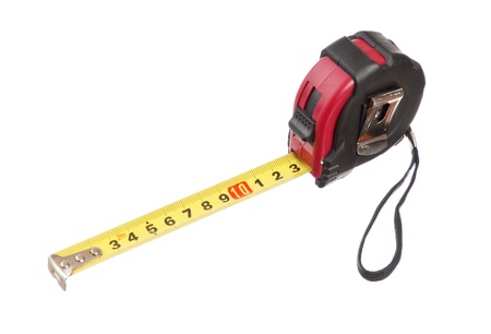 Measuring tape  isolated on white backgroundの写真素材