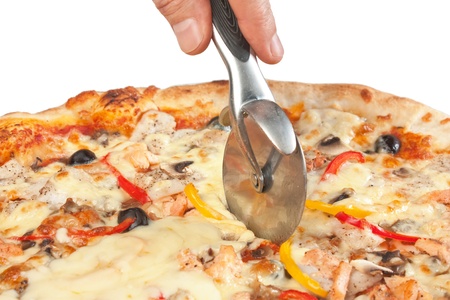 Pizza Slice  isolated on white backgroundの写真素材