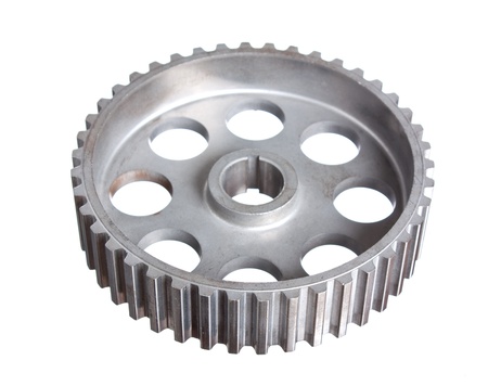 single gear isolated on white backgroundの写真素材
