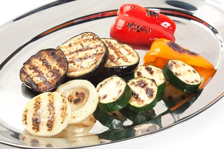 a dish of fried eggplantの写真素材