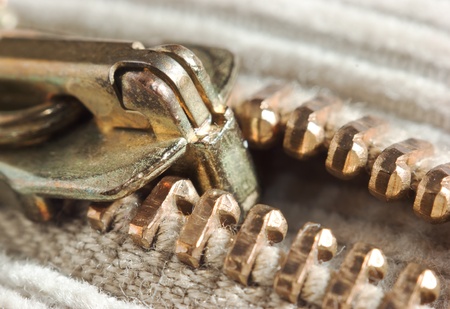 locking zipper macroの写真素材