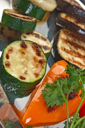 a dish of fried eggplantの写真素材
