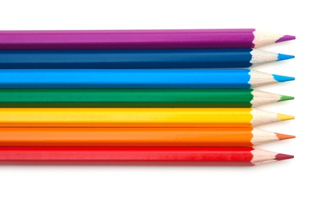 color pencils isolated on a white  backgroundの写真素材