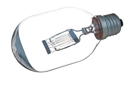 Electric incandescent lamp isolated on white backgroundの写真素材