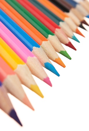 color pencils isolated on a white  backgroundの写真素材