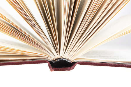 open old books  isolated on white backgroundの写真素材
