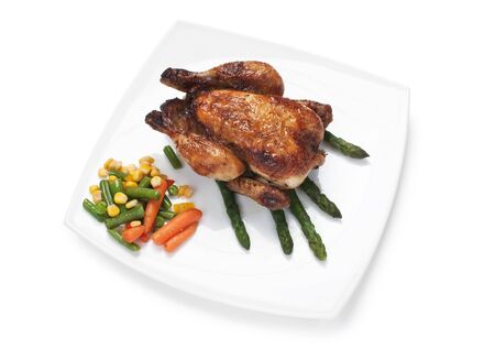 dish of fried chicken with vegetables
の写真素材