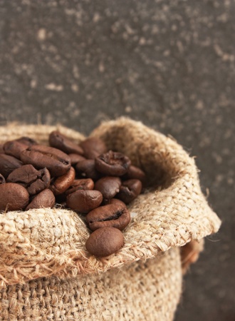coffee beans in a bagの写真素材