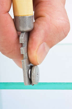 glazier cut transparent glassの写真素材