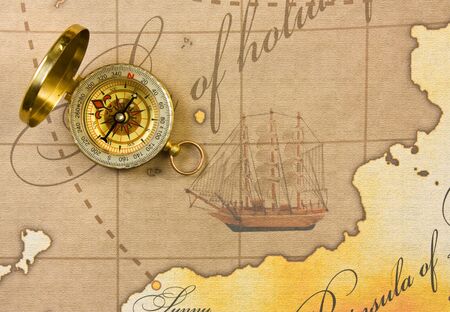compass on a stylized map