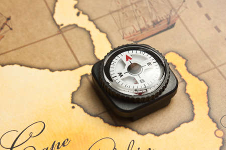 compass on a mapの写真素材