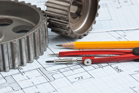 technical drawing and tools