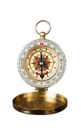 compass isolated on white backgroundの写真素材