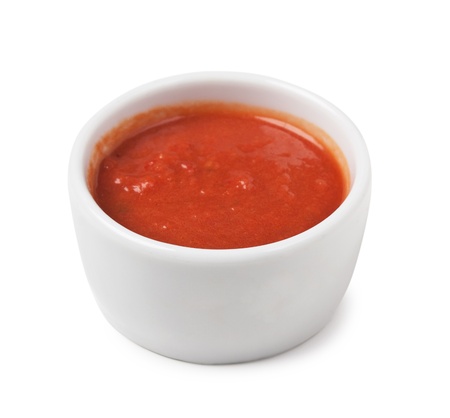 red sauce isolated on white backgroundの写真素材