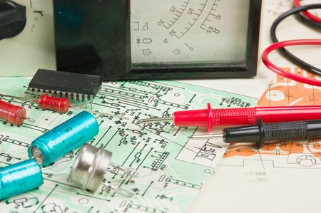 electric meter and electronic components on circuit