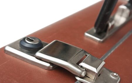 old suitcase isolated on white background
