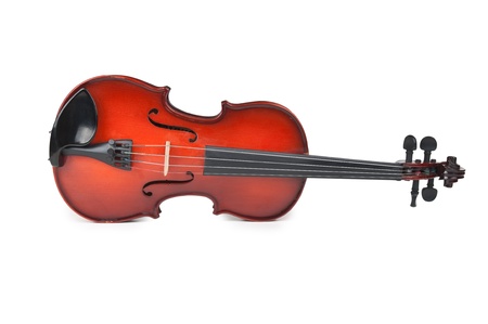 violin isolated on white backgroundの写真素材