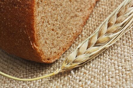 rye bread, and corn on the canvas