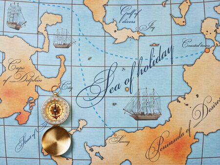 compass on a stylized map
