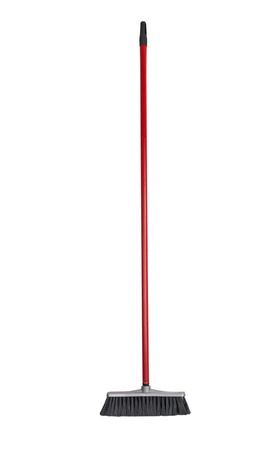 broom for cleaning isolated on white backgroundの写真素材