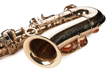  concert saxophone isolated on white background の写真素材