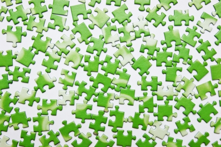 scattered green puzzle, backgroundの写真素材