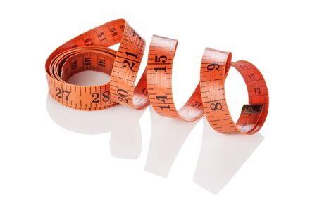 Measuring tape of the tailor isolated on white background