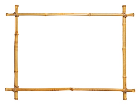 bamboo frame isolated on white backgroundの写真素材