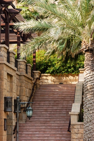 DUBAI, UAE - NOVEMBER 15: Views of Madinat Jumeirah hotel, on November 15, 2012, Dubai, UAE. Madinat Jumeirah - luxury 5 star hotel with own artificial canals and boats.のeditorial素材