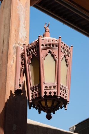 Traditional Arabic metal streetlightの写真素材