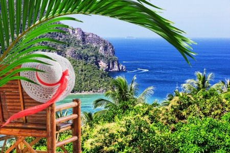 View of the island  Phi Phi Don  from the viewing point,  South of Thailand.の写真素材