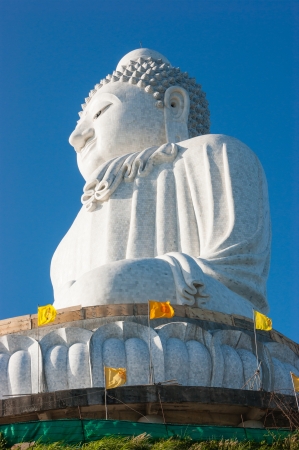 Phuket, Thailand  - FEBRUARY 14: The marble statue of Big Buddha, on February 14, 2013. The construction is made only on donations.のeditorial素材