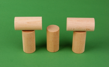 figures for the Russian game skittlesの写真素材