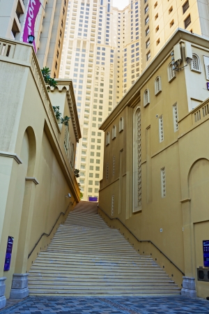 DUBAI, UAE - NOVEMBER 13: Modern buildings in Dubai Marina, on November 13, 2012, Dubai, UAE. Dubai was the fastest developing city in the world between 2002 and 2008.のeditorial素材
