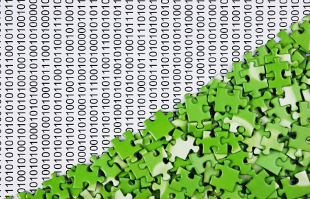 puzzles on a binary codeの写真素材
