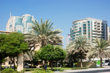 DUBAI, UAE - NOVEMBER 12: Modern buildings in Dubai Marina, on November 12, 2012, Dubai, UAE. Dubai was the fastest developing city in the world between 2002 and 2008.のeditorial素材