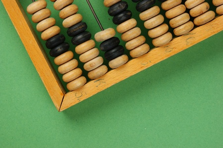 old abacus on the green backgroundの写真素材