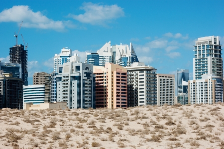 DUBAI, UAE - NOVEMBER 17: Modern buildings in Dubai Marina, on November 17, 2012, Dubai, UAE. Dubai was the fastest developing city in the world between 2002 and 2008.のeditorial素材