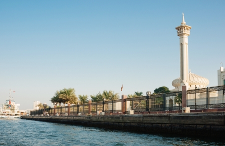 DUBAI, UAE-NOVEMBER 18: Ship in Port Said on November 18, 2012 in Dubai, UAE. The oldest commercial port of Dubaiのeditorial素材