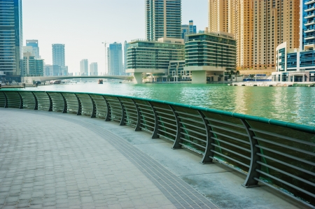 Embankment on the Gulf in Dubai Marinaのeditorial素材