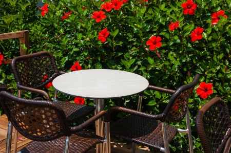cafe on the streetの写真素材