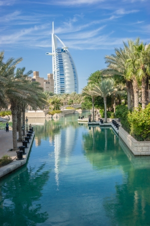 DUBAI, UAE - NOVEMBER 15: A general view of the world's first seven stars luxury hotel Burj Al Arab "Tower of the Arabs", also known as "Arab Sail" on November 15, 2012 in Dubai, UAEのeditorial素材