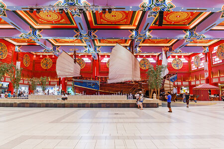DUBAI, UAE-NOVEMBER 02: Interior IBN Battuta Mall store on November 02, 2013. Each salesroom is decorated in the style of different countries.のeditorial素材