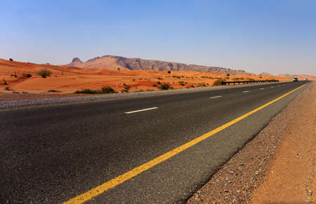 highway in the Arabian desertの写真素材