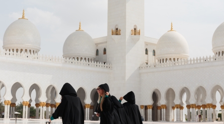 ABU DHABI, UNITED ARAB EMIRATES - NOVEMBER 5: Sheikh Zayed Grand Mosque November 5, 2013 in Abu...